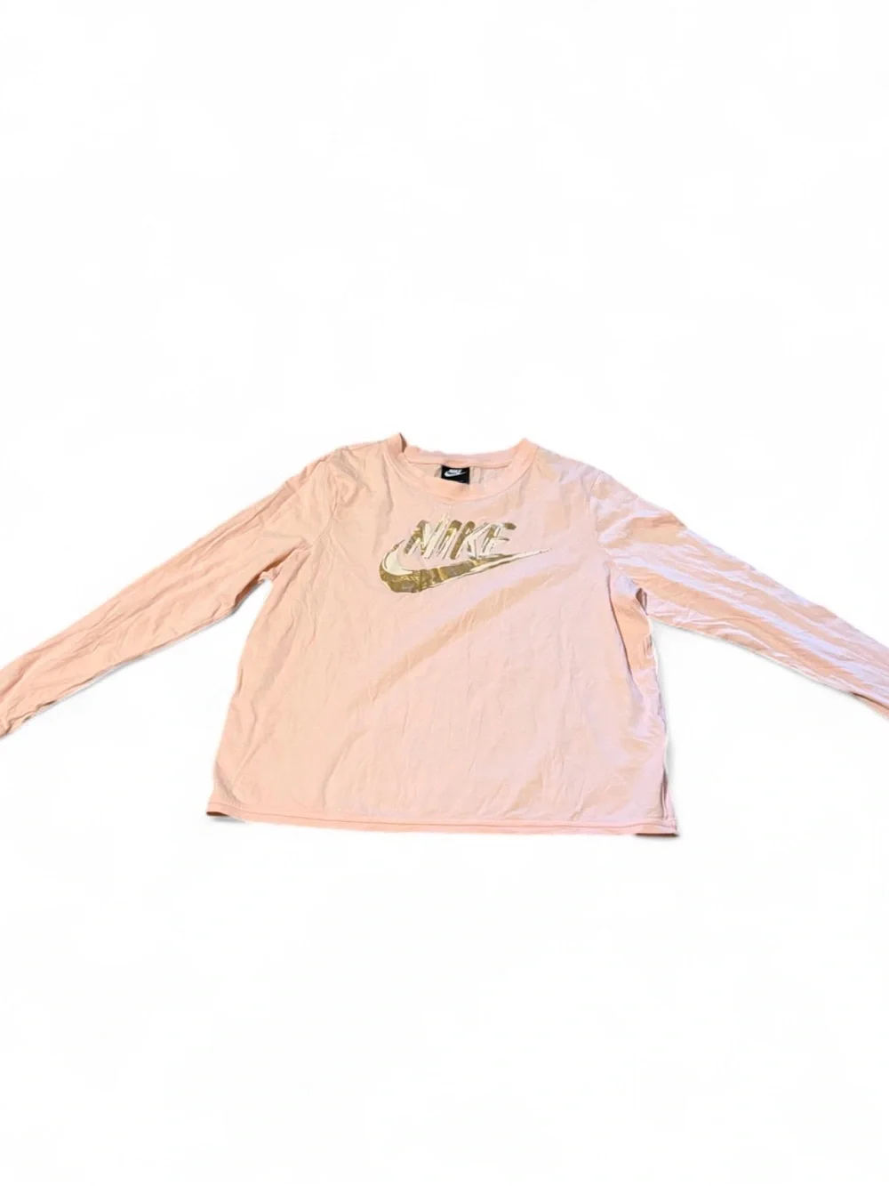 Nike Pink Long Sleeve Tee with Gold Logo